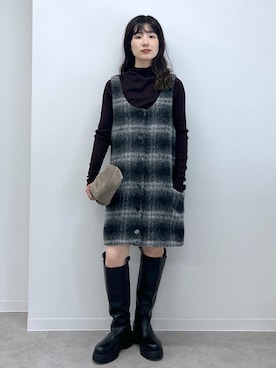 「アイテム（ブーツ）」を使った、michiruさん（レディース・156cm・20代）の秋コーディネート