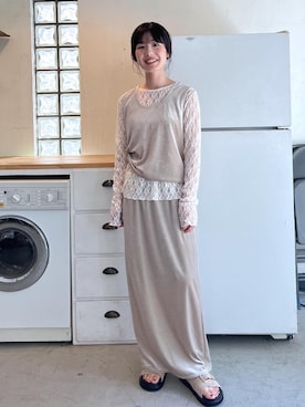 「アイテム（ブローチ/コサージュ）」を使った、michiruさん（レディース・156cm）の夏コーディネート