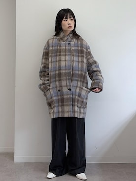 「SALON adam et rope'（サロン アダム エ ロペ）のVネックカーディガン-CreamyCotton /クリーミーコットン-（カーディガン/ボレロ、ホワイト系）」を使った、michiruさん（レディース・156cm）の夏コーディネート