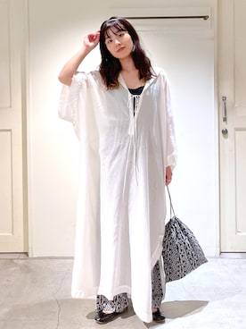 「アイテム（カチューシャ）」を使った、michiruさん（レディース・156cm）の夏コーディネート