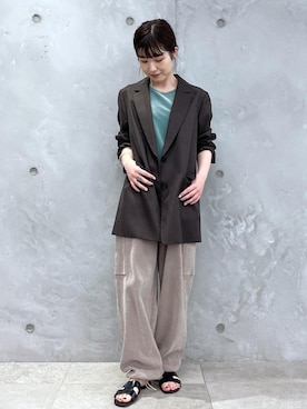 「クリーミーコットン」｜「アイテム（ジャケット/アウター）」を使った、michiruさん（レディース・156cm）の夏コーディネート