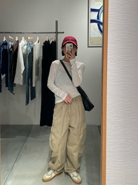 「CANAL JEAN（キャナルジーン）のアイテム（その他パンツ）」を使った、ゆいこさん（レディース・159cm）の春コーディネート