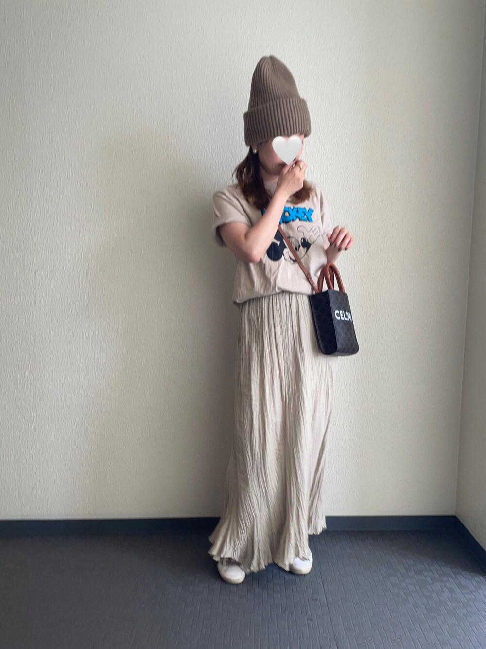 「秋服準備はじめました、ベージュ、ベージュコーデ、ワントーンコーデ、大人女子、ビーニー、ニット帽、低身長女子、おしゃれさんと繋がりたい、骨格ウェーブ、ミッキー」｜「plageの《追加》Beanie2（ニットキャップ/ビーニー、ベージュ系）」を使った、keicoさん（レディース・156cm）の秋コーディネートの1枚目の写真