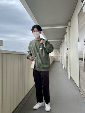 「DANTON（ダントン）のアイテム（バッグ）」を使った、chiさん（メンズ・164cm）の春コーディネート