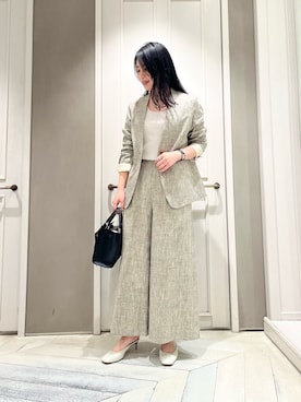 「qualite（カリテ）のアイテム（ノーカラージャケット）」を使った、SAYAさん（レディース・163cm）の春コーディネート