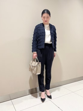 「入園式」｜「アイテム（オールインワン・サロペット）」を使った、SAYAさん（レディース・163cm）の春コーディネート