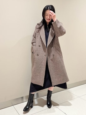 「qualite（カリテ）のアイテム（チェスターコート）」を使った、SAYAさん（レディース・164cm）の冬コーディネート