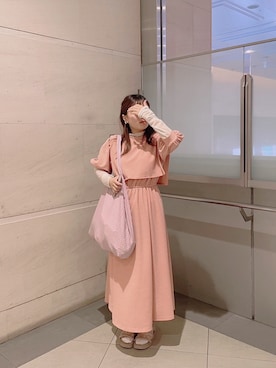 「サンダルに靴下」｜「アイテム（その他トップス）」を使った、れいかさん（レディース・156cm）の春コーディネート