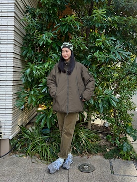 「WILD THINGS（ワイルドシングス）のアイテム（ジャケット/アウター）」を使った、miyuさん（レディース・169cm）の冬コーディネート