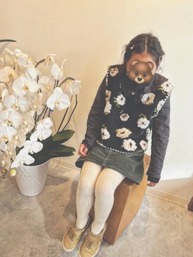「H&M（エイチ・アンド・エム）のアイテム（スカート）」を使った、suzuhiroさん（キッズ・130cm）の春コーディネート