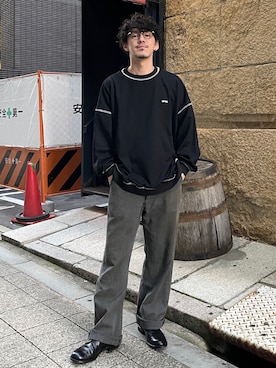 「CPCM（シーピーシーエム）のアイテム（スウェット）」を使った、koichanさん（メンズ・174cm）の秋コーディネート