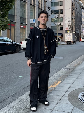 「CPCM（シーピーシーエム）のアイテム（スウェット）」を使った、koichanさん（メンズ・174cm）の秋コーディネート