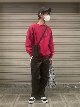 「SHINYAKOZUKA（シンヤコヅカ）のアイテム（パンツ）」を使った、koichanさん（メンズ・174cm）の冬コーディネート
