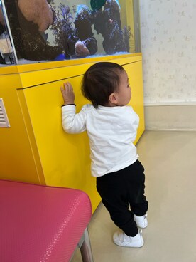 「シンフルコーデ」｜「アイテム（スウェットパンツ）」を使った、R's momさん（キッズ・80cm）の冬コーディネート