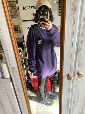 「moz（モズ）のアイテム（帽子）」を使った、kary☆さん（レディース・162cm）の冬コーディネート