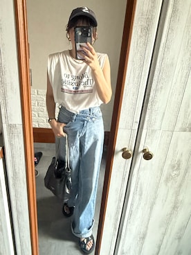 「アイテム（タンクトップ）」を使った、kary☆さん（レディース・161cm）の夏コーディネート
