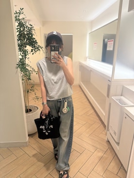「アイテム（かごバッグ）」を使った、kary☆さん（レディース・161cm）の秋コーディネート