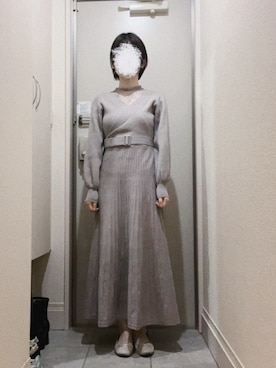 「アイテム（その他トップス、グレー系）」を使った、　しろさん（レディース・158cm）の春コーディネート