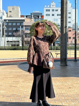 「mideal（マイディール）のアイテム」を使った、Kanaさん（レディース・154cm）の冬コーディネート