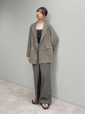 「GLOBAL WORK（グローバルワーク）のアイテム（テーラードジャケット）」を使った、ヒカリさん（レディース・167cm）の秋コーディネート