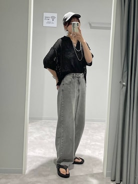 「アイテム（キャップ）」を使った、ヒカリさん（レディース・167cm）の夏コーディネート