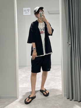 「GLOBAL WORK（グローバルワーク）のアイテム（帽子）」を使った、ヒカリさん（レディース・167cm）の夏コーディネート