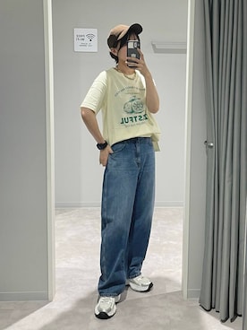 「UNIVERSAL OVERALL（ユニバーサルオーバーオール）のアイテム」を使った、ヒカリさん（レディース・167cm）の春コーディネート