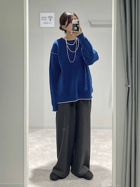 「アイテム（シュシュ）」を使った、ヒカリさん（レディース・167cm）の冬コーディネート