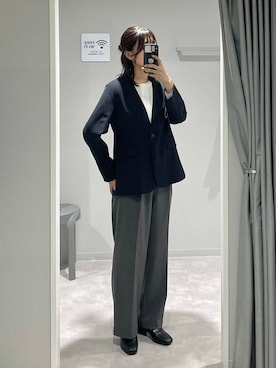 「GLOBAL WORK（グローバルワーク）のアイテム（ノーカラージャケット）」を使った、ヒカリさん（レディース・167cm）の春コーディネート