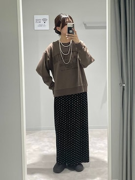 「GLOBAL WORK（グローバルワーク）のアイテム（シュシュ）」を使った、ヒカリさん（レディース・167cm）の冬コーディネート