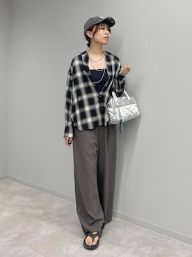 「アイテム（キャップ）」を使った、ヒカリさん（レディース・167cm・20代）の夏コーディネート