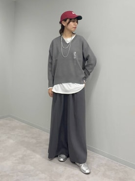 「GLOBAL WORK（グローバルワーク）のアイテム（ハット）」を使った、ヒカリさん（レディース・167cm）の秋コーディネート