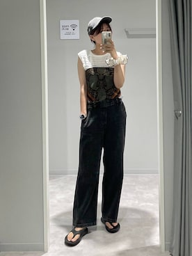 「アイテム（ヘアアクセサリー）」を使った、ヒカリさん（レディース・167cm）の夏コーディネート