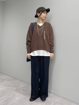 「アイテム（キャップ）」を使った、ヒカリさん（レディース・167cm・20代）の秋コーディネート