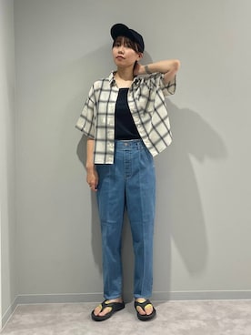 「アイテム（キャップ）」を使った、ヒカリさん（レディース・167cm・20代）の夏コーディネート