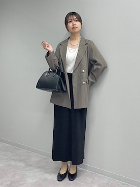 「GLOBAL WORK（グローバルワーク）のアイテム（テーラードジャケット）」を使った、ヒカリさん（レディース・167cm）の秋コーディネート