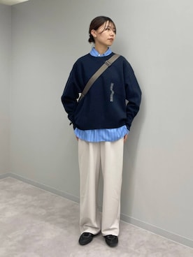 「GLOBAL WORK（グローバルワーク）のサイドメッシュショルダートート/490260（トートバッグ）」を使った、ヒカリさん（レディース・167cm）の秋コーディネート