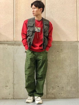 「CAMP7（キャンプセブン）のアイテム（スウェット）」を使った、てらくら【相互フォロー】さん（メンズ・178cm）の秋コーディネート