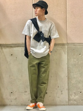 「Right-on（ライトオン）のアイテム（帽子）」を使った、てらくら【相互フォロー】さん（メンズ・178cm）の夏コーディネート