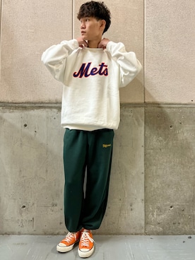「Right-on（ライトオン）のアイテム（スウェット）」を使った、てらくら【相互フォロー】さん（メンズ・178cm）の冬コーディネート