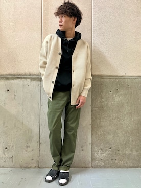 「Steven Alan（スティーブンアラン）のアイテム（サンダル）」を使った、てらくら【相互フォロー】さん（メンズ・178cm）の冬コーディネート