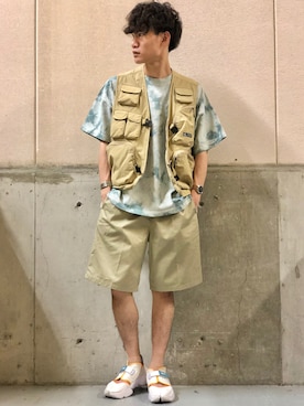 「CAMP7（キャンプセブン）のアイテム（トップス）」を使った、てらくら【相互フォロー】さん（メンズ・178cm）の夏コーディネート