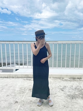 「Adoon plain（アドーンプレーン）のアイテム（ワンピース/ドレス）」を使った、emiさん（レディース・153cm）の夏コーディネート