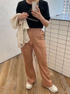 「Adoon plain（アドーンプレーン）のアイテム（トップス）」を使った、emiさん（レディース・153cm）の夏コーディネート