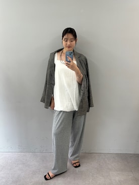 「アイテム（スウェットパンツ）」を使った、KOMORI_166cmさん（レディース・166cm）の夏コーディネート