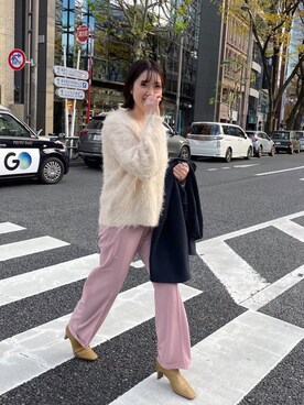 「SHENERY（シーナリー）のアイテム（ステンカラーコート）」を使った、KOMORI_166cmさん（レディース・166cm）の冬コーディネート