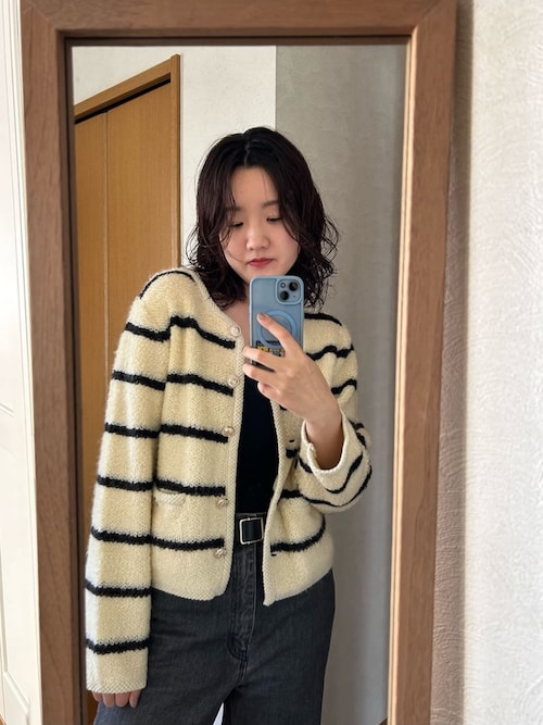 SHENERY シーナリー　ツイードボーダーニットジャケット SHENERY（シーナリー）の「ツイードボーダーニットジャケット