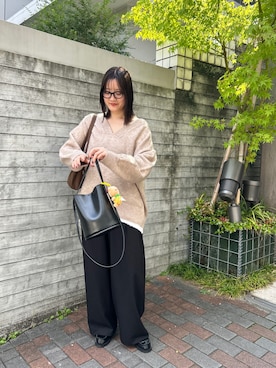 「スラックスパンツ」｜KOMORI_166cmさん（レディース・166cm）の秋コーディネート