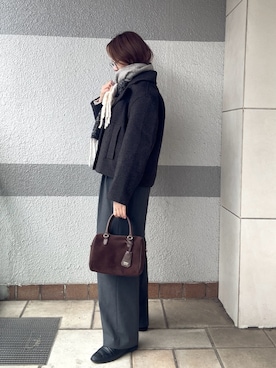 「アイテム（ボストンバッグ）」を使った、sakamotoさん（レディース・160cm）の秋コーディネート