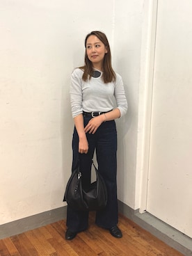 「アイテム（チャーム、ブラック系）」を使った、sakamotoさん（レディース・160cm）の秋コーディネート